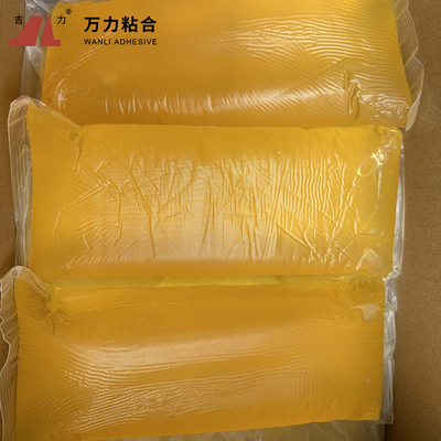 Derretimiento caliente PSA adhesivo TPR-2005AC industrial de la carpintería amarilla del bloque